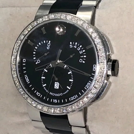 Movado Watch Mens Chronograph Diamond Verto
